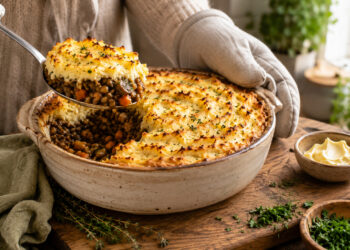 Smoky Lentil and Roasted Vegetable Shepherd’s Pie