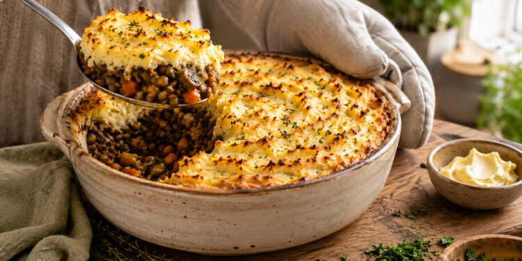 Smoky Lentil and Roasted Vegetable Shepherd’s Pie