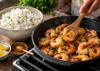 Quick Honey Garlic Shrimp with Lemon Parsley