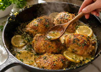 Skillet Lemon Herb Chicken with Garlic Butter