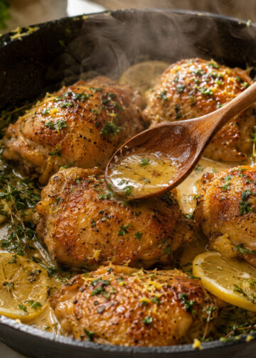 Skillet Lemon Herb Chicken with Garlic Butter