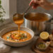 Silky Sweet Potato and Red Lentil Soup with Harissa