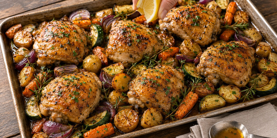 Weeknight Lemon Herb Chicken with Roasted Vegetables