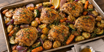 Weeknight Lemon Herb Chicken with Roasted Vegetables