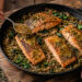 One Pan Mustard Herb Salmon with Warm Lentils