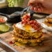 Cornmeal Chive Breakfast Fritters with Fresh Tomato Salsa