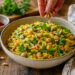 Saffron Chickpea and Lemon-Arugula Orzo with Toasted Pine Nuts
