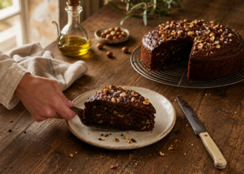 Chocolate Hazelnut Olive Oil Cake with Sea Salt