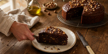 Chocolate Hazelnut Olive Oil Cake with Sea Salt
