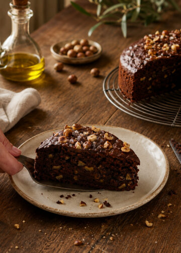Chocolate Hazelnut Olive Oil Cake with Sea Salt