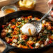 Savory Sweet Potato and Spinach Breakfast Hash with Poached Eggs