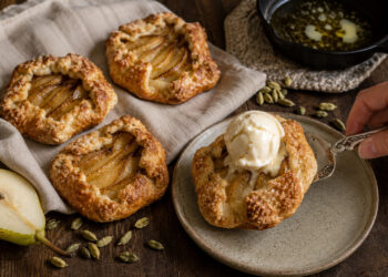 Brown Butter Pear Galette with Cardamom Sugar Crust