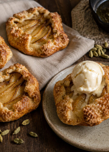 Brown Butter Pear Galette with Cardamom Sugar Crust