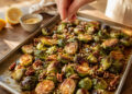 Maple-Mustard Roasted Brussels Sprouts with Toasted Pecans