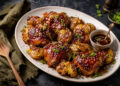 Honey-Soy Glazed Chicken with Sesame Smashed Potatoes
