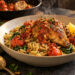 Roasted Garlic and Tomato Chicken with Orzo Pilaf