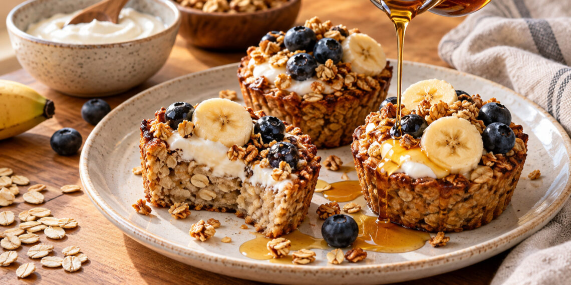 Maple Yogurt and Granola Baked Oat Cups