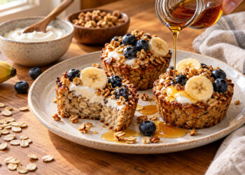 Maple Yogurt and Granola Baked Oat Cups