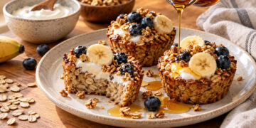 Maple Yogurt and Granola Baked Oat Cups