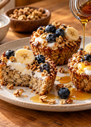 Maple Yogurt and Granola Baked Oat Cups