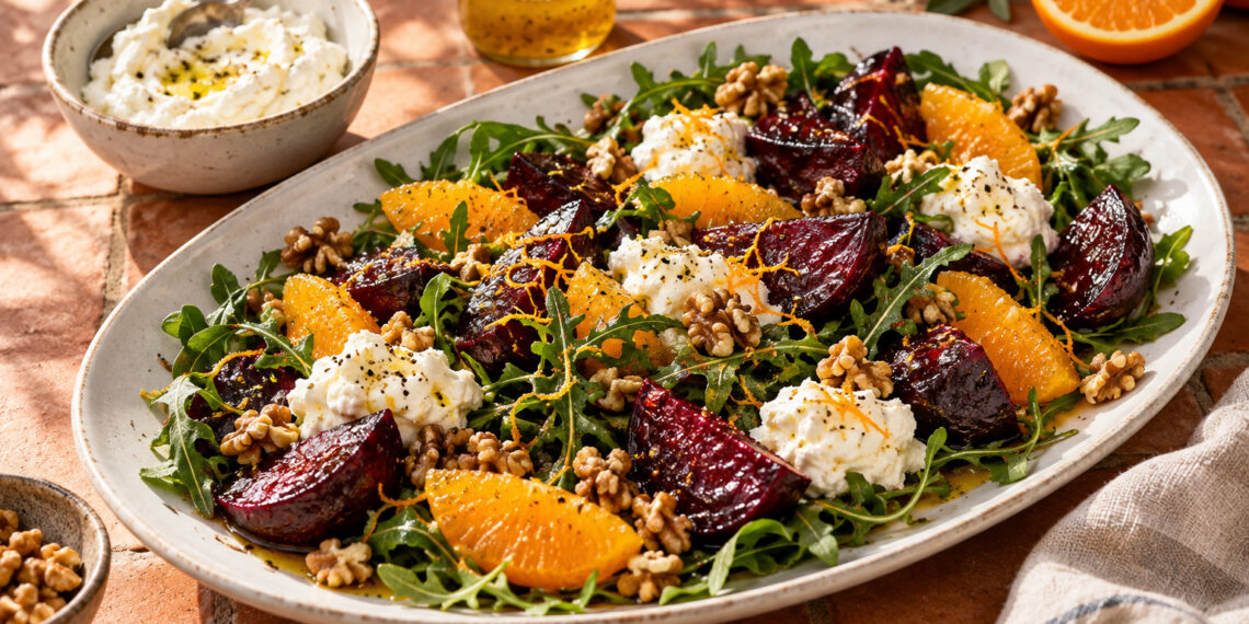 Roasted Beet and Orange Salad with Whipped Feta