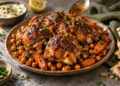 Sheet-Pan Harissa Chicken with Roasted Chickpeas and Carrots