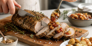 Crispy Herb-Crusted Pork Tenderloin with Apple Chutney