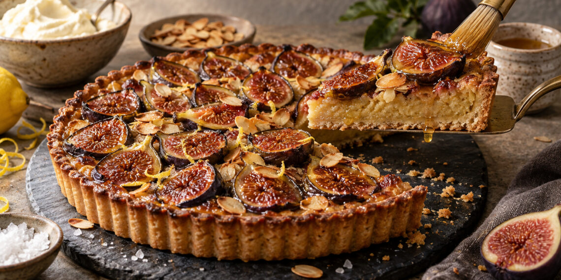 Roasted Fig Almond Tart with Brown Butter Crumb