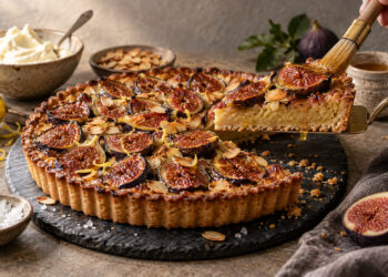 Roasted Fig Almond Tart with Brown Butter Crumb
