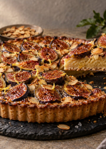 Roasted Fig Almond Tart with Brown Butter Crumb