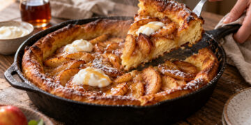 Skillet Cinnamon Apple Dutch Baby with Greek Yogurt