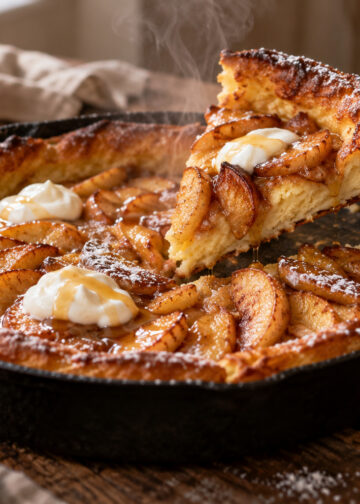 Skillet Cinnamon Apple Dutch Baby with Greek Yogurt