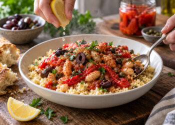 Zesty Mediterranean White Bean and Roasted Pepper Stew