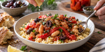 Zesty Mediterranean White Bean and Roasted Pepper Stew