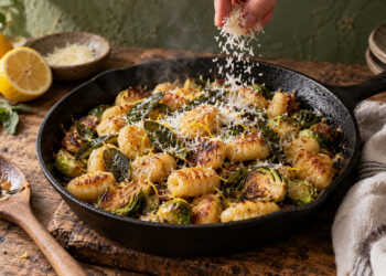 Brown Butter Sage Gnocchi with Crispy Brussels Sprouts