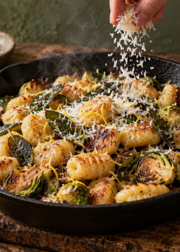 Brown Butter Sage Gnocchi with Crispy Brussels Sprouts