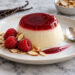 Vanilla Bean Honey Almond Panna Cotta with Raspberry Gelee