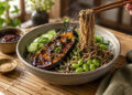 Miso-Glazed Eggplant with Sesame Soba and Edamame