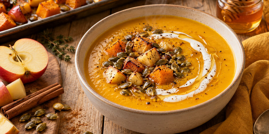 Honey-Roasted Butternut Squash and Apple Soup