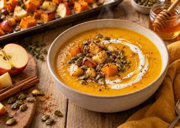 Honey-Roasted Butternut Squash and Apple Soup