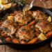 Skillet Lemon Thyme Chicken with Honeyed Roasted Carrots
