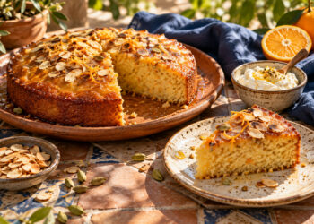 Cardamom Citrus Polenta Cake with Honey Glaze