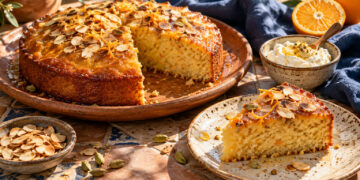 Cardamom Citrus Polenta Cake with Honey Glaze