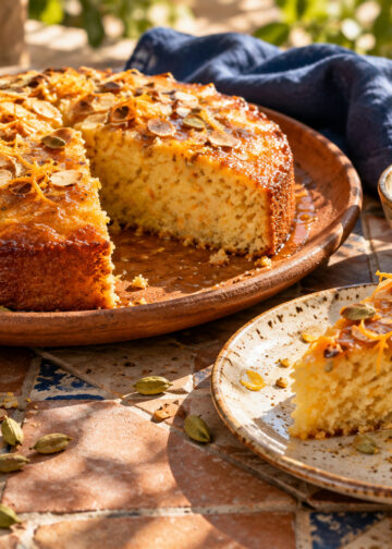 Cardamom Citrus Polenta Cake with Honey Glaze