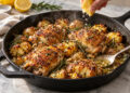 Skillet Lemon-Rosemary Chicken with Smashed New Potatoes