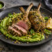 Seared Herb-Crusted Lamb Chops with Minted Pea Purée