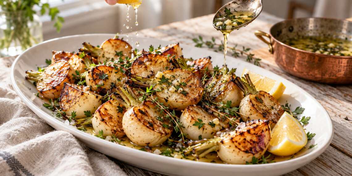 Crisp Oven-Roasted Baby Turnips with Garlic-Herb Butter